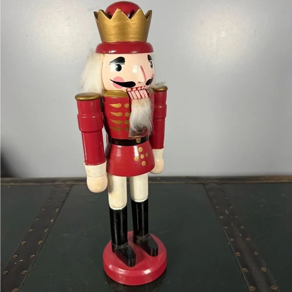 Traditional Wooden Nutcracker King Figurine Festive Holiday Decor 14 Inches